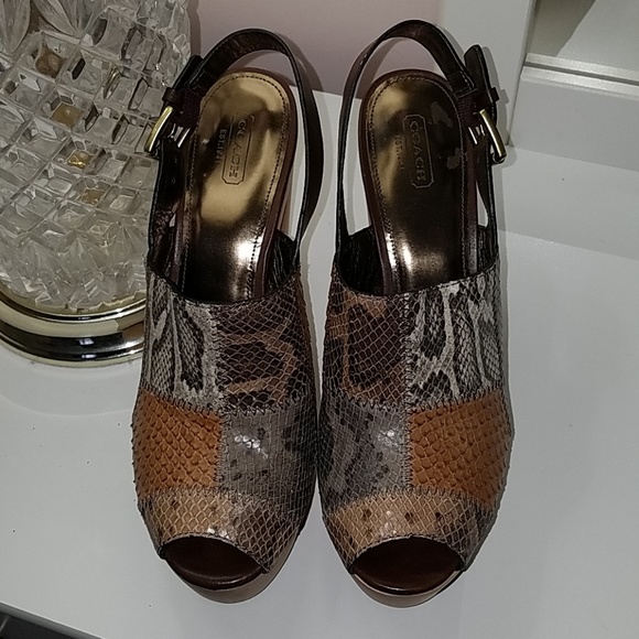 COACH LEATHER CLOG HEELS - Picture 6 of 8